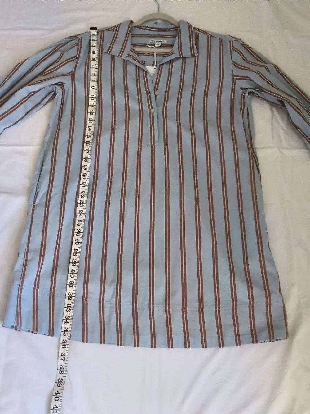 Free Assembly  NWT 100% Cotton blue and brown striped shift/dress